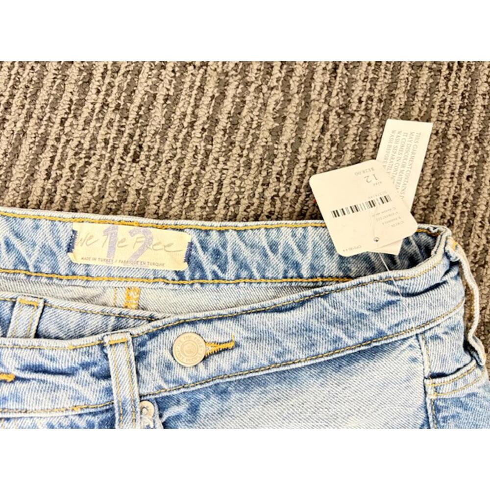 NWT We the Free by Free People Distressed Denim Midi Skirt sz 12 - Picture 4 of 8